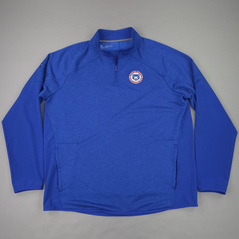 South Bend Cubs Jacket Mens 2XL Blue Minor League Baseball Under Armour 1/4 Zip